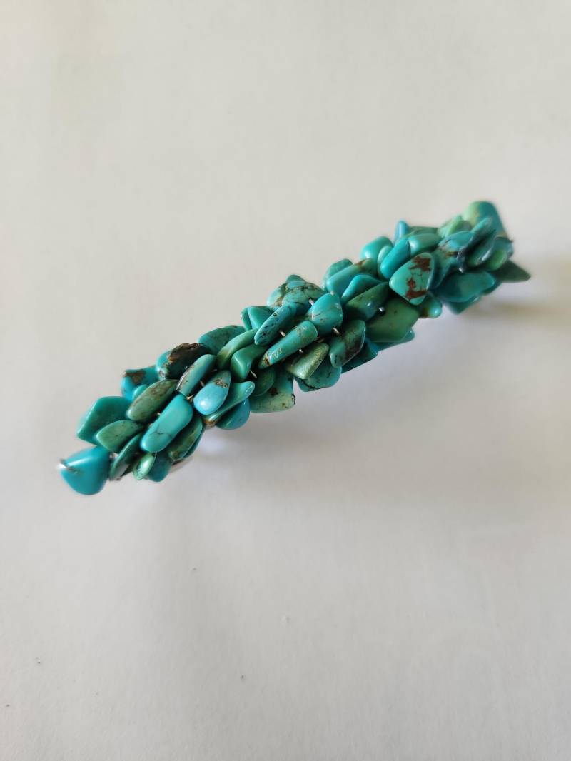 Boho Perlen Echte Türkis Edelstein Draht Gewickelt Haarspange von RichelleJewelry