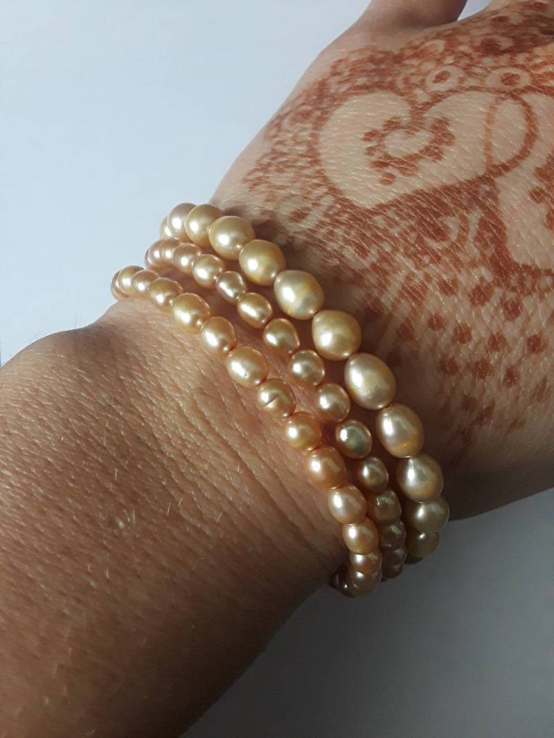 Perlenarmband Aus Sterlingsilber, Juni Geburtsstein von RichelleJewelry