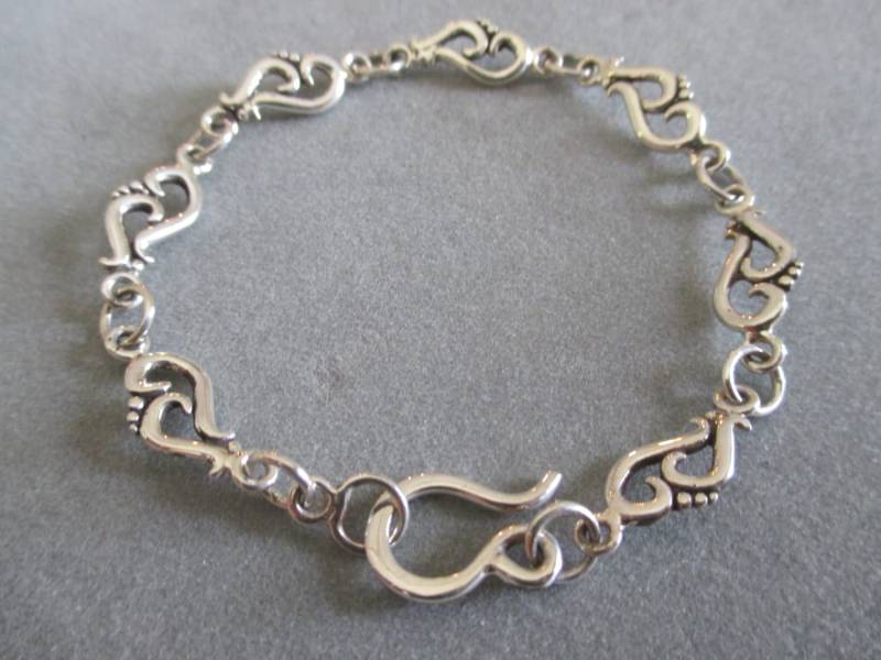 Swirl Link-Armband Aus Sterlingsilber von RichelleJewelry