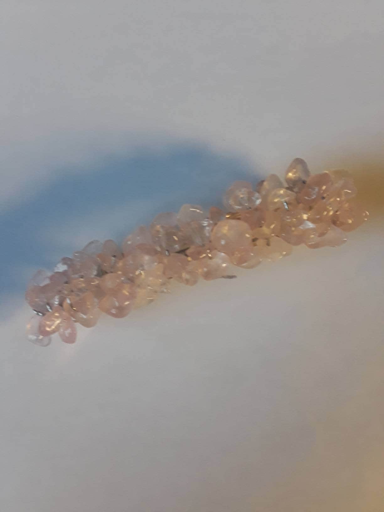 Zen Rosa Rosenquarz Edelstein Perlen Wired Wrapped Haarspange von RichelleJewelry