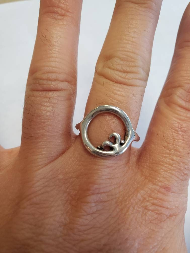 sterling Silber Kreis Welle Swirl Ring von RichelleJewelry
