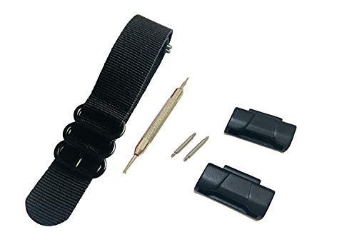 [Richie Strap] Das neue 16 mm Lugs 24 mm 5 Ringe Nylon Uhrenarmband Metall Adapter Kit für GA100 GA110 GD100 GD120 GW5600 und andere 16 mm Lugs Casio GShock G-Shock von Richie strap