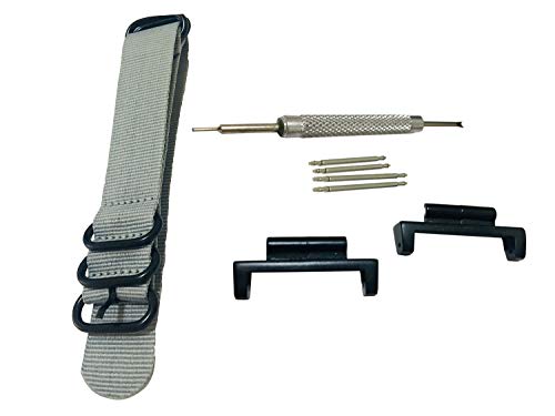 Richie Strap Nylon-Uhrenarmband, 20 mm, 5 Ringe, GWM5610, 16 mm, Metall-Adapter-Set für Casio GShock 5600 / 5610, G100, GW2310, DW6600, GW6900, GA800, 5700, grau, Band von Richie strap