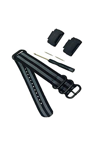 Richie strap 16 mm Adapter Ersatz-Uhrenarmband aus Nylon für Casio G-Shock MIL-Shock GA-110/100/150/200/300/400 GD-100//120 G-8900 GW-M5610 DW-6900 G-5600 GW-6900 DW-900 052 GL. S-8900, Schwarz / von Richie strap