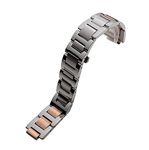 Richie strap Edelstahl-Uhrenarmband, 14 mm/18 mm/20 mm/22 mm, Schnalle mit Metallverschluss, passend für Cartier Blue Ballon, Silber & Roségold, 20 mm, Armband von Richie strap