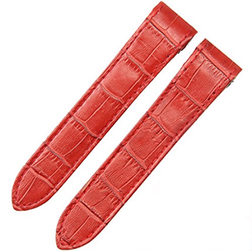Richie strap Uhrenarmband aus genarbtem Leder, 20 mm, passend für Cartier Santos100 XL, ohne Chronograph, rot, Riemen von Richie strap