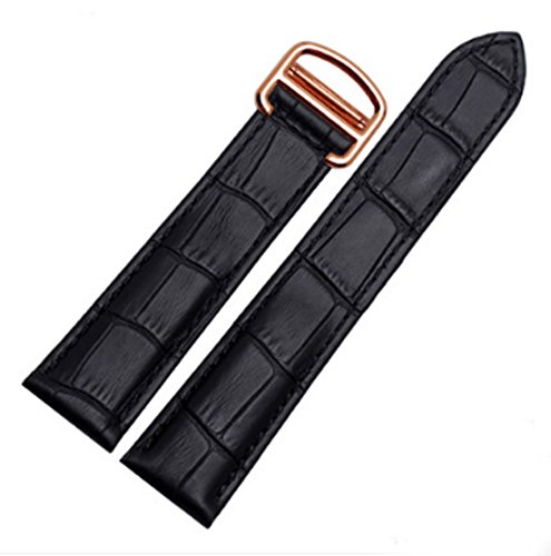 [Richie Strap] 16 mm 18 mm 20 mm Krokodilleder-Uhrenarmband für Armbanduhr Tank, 16 mm, Leder von Richie strap