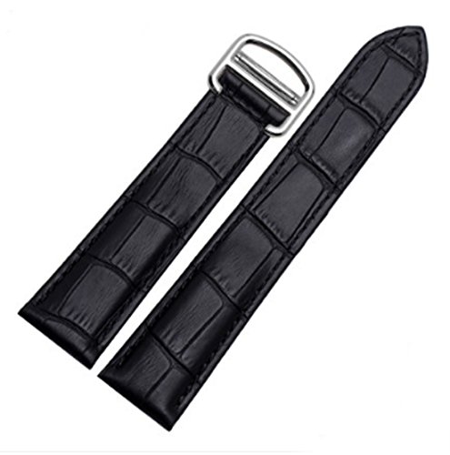 [Richie Strap] 16 mm 18 mm 20 mm Krokodilleder-Uhrenarmband für Armbanduhr Tank, 18 mm, Leder von Richie strap