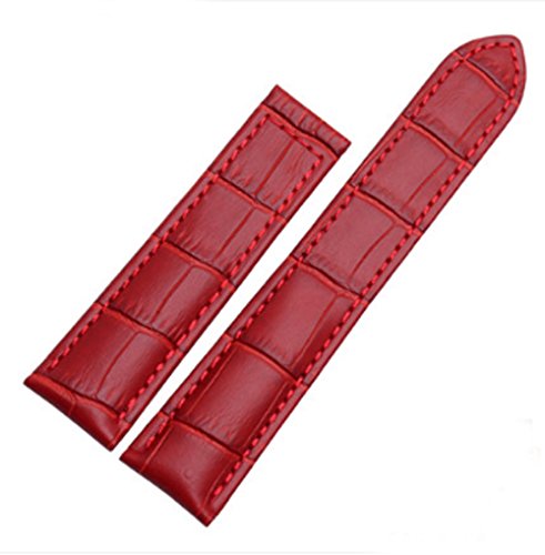Richie strap Uhrenarmband, 16 mm, 18 mm, 20 mm, Krokodilleder-Muster, Schnalle für Panzer, Rot (ohne Schnalle), 18 mm, Armband von Richie strap