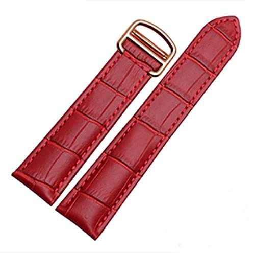 Richie strap 16 mm, 18 mm, 20 mm, Krokodilleder-Muster, Lederarmband-Schnalle für Tank, Rot (rotgoldene Schnalle)., 16 mm, Riemen von Richie strap