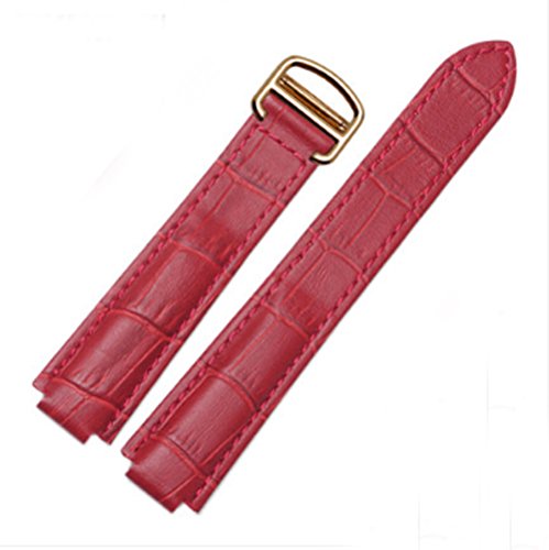 [Richie Strap] 18 mm 20 mm Krokodilleder-Armbandschnalle für Cartier Blue Balloon, Rot (goldene Schnalle)., 18 mm, Riemen von Richie strap