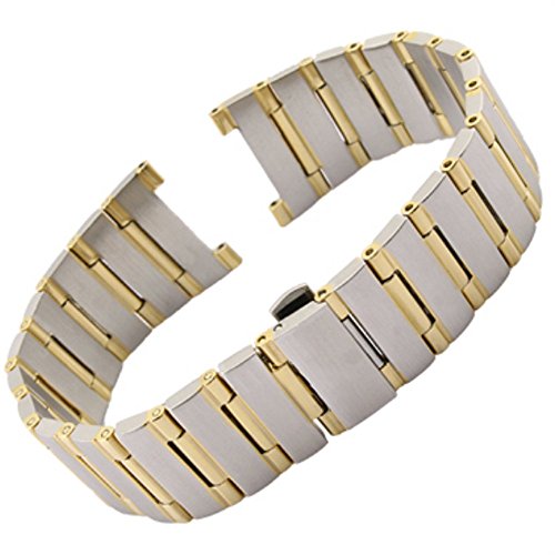 Richie strap 17 mm/22 mm Edelstahl-Uhrenarmband, passend für Omega Constellation De Ville,, Silber / Gold, 17mm X 11mm, Armband von Richie strap