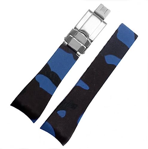 [Richie-Armband] 20 mm Camouflage-Gummi-Uhrenarmband, Faltschließe für Armbanduhr Rolex Yacht Master Submariner GMT Daytona von Richie strap