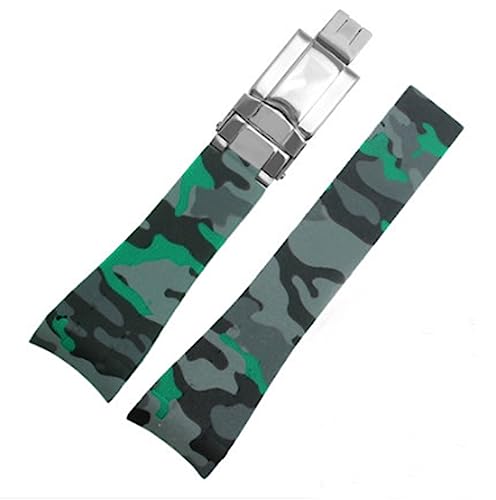 [Richie-Armband] 20 mm Camouflage-Gummi-Uhrenarmband, Faltschließe für Armbanduhr Rolex Yacht Master Submariner GMT Daytona von Richie strap