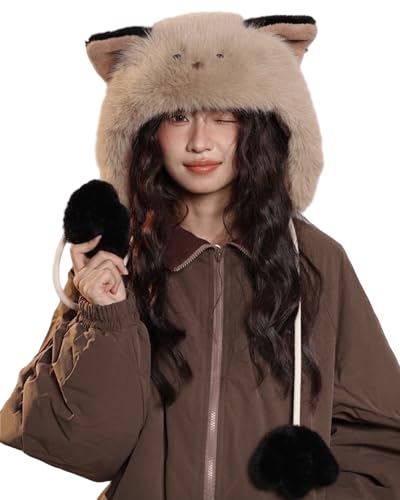 Richoose Damen Winter Mode Plüsch-Mütze Nette Bär Gehörschutz-Mütze von Richoose