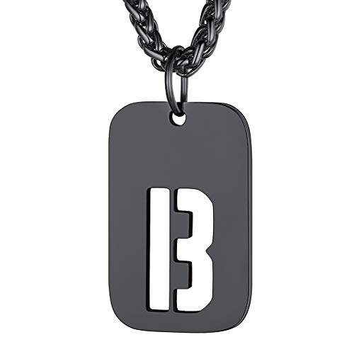 Richsteel schwarz Hundemarke Anhänger mit Buchstabe B Symbol Initiale Alphabet Partnerkette von Richsteel