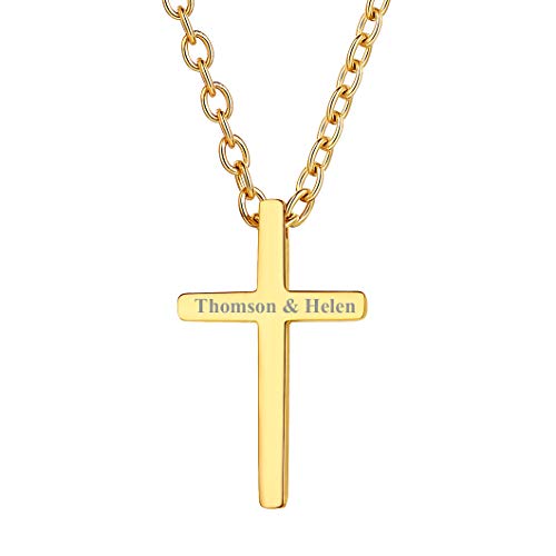 Richsteel 18k vergoldet herrenkette mit Anhänger Kreuz Herren Schmuck mit Geschenkebox für Herren von Richsteel