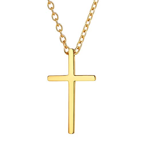 Richsteel 18k vergoldet herrenkette mit Anhänger Kreuz Herren Schmuck mit Geschenkebox für Herren von Richsteel