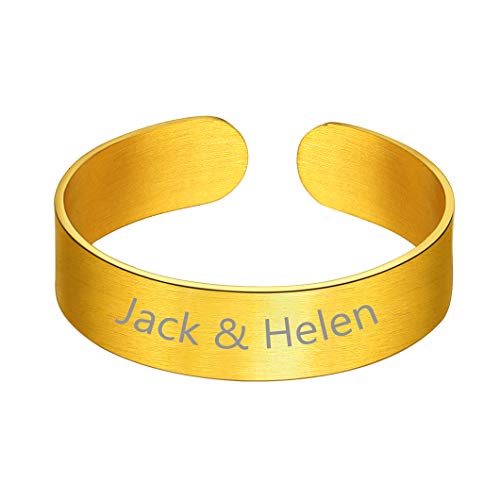 Richsteel 5mm breit Bandring Einstellbarer Ring Offener Bandring mit Gravur für herren Damen Richsteel 5mm breit Bandring Einstellbarer Ring Offener Bandring mit Gravur für herren Damen von Richsteel