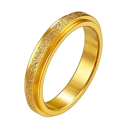 Richsteel Anti Stress Ring Mann Drehbar Ringe Für Männer Allianz Mann Edelstahl Viking Schmuck Mann Frau 4 mm Breit Gold Farbe Größe 66.5 von Richsteel