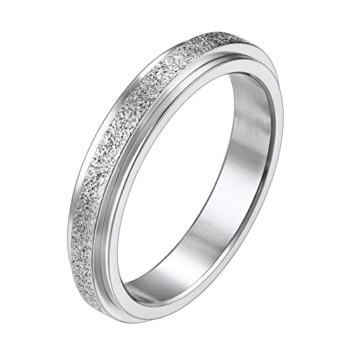 Richsteel Anti-Stress-Ring Mann Drehen Geburtstagsgeschenk Allianz Mann Edelstahl Viking Schmuck Mann Frau 4 mm Breit Farbe Silber Größe 61.5 von Richsteel