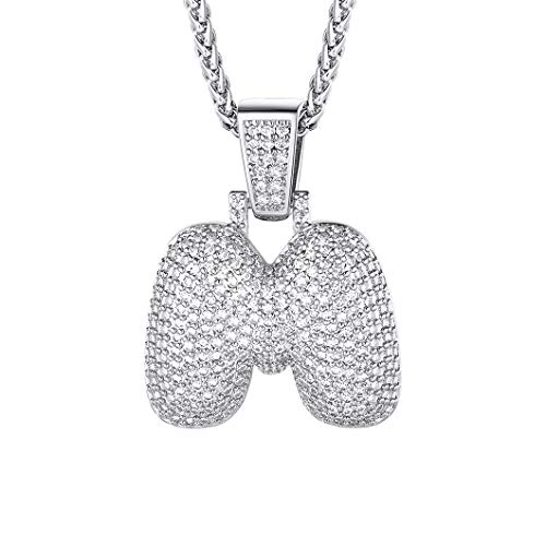 Richsteel Bubble Kette M Platin Buchstabeanhänger M mit Weizenkette mit Zirkonia an Jeden Tag Richsteel Bubble Kette M Platin Buchstabeanhänger M mit Weizenkette mit Zirkonia an Jeden Tag von Richsteel