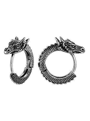 Richsteel Drachen Ohrringe Schmuck für Männer Frauen Runddraht Edelstahl Farbe Silber von Richsteel