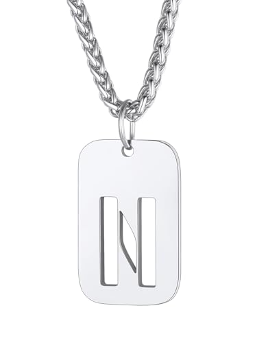 Richsteel Edelstahl Buchstabe N anhänger Partnerkette mit Initiale Namen Buchstabe für Alltag Party von Richsteel