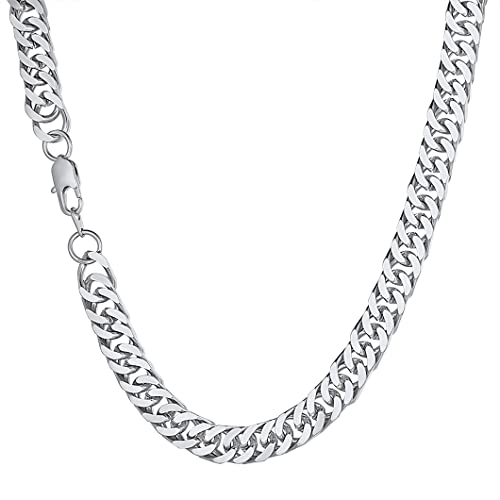 Richsteel Edelstahl Cuban Link Chain für Herren Männer Punk Panzerkette 10mm breit Halskette in 61cm lang Trendige Kette für Model Rapper von Richsteel