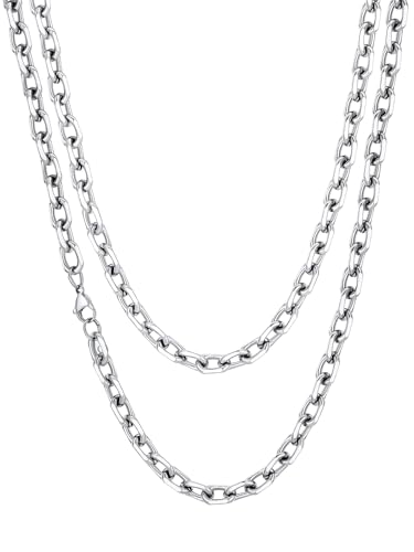 Richsteel Edelstahl Kette für Herren Männer Punk Rolokette in 9mm breit 50cm lang Hip pop Gliederkette mit Geschenkebox für Valentinstag Vatertag von Richsteel