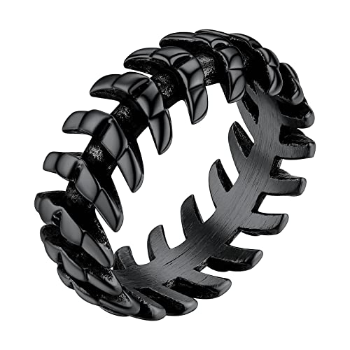 Richsteel Herren Männer Fingerring Punk Gotik Schlangenring in Größe 70 Schwarz Schlange Schmuck mit Geschenkebox für Valentinstag Geburtstag von Richsteel