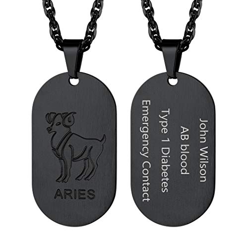 Richsteel herren schwarz Anhänger Sternzeichen Scorpion Halskette mit Geschenkebox für Weihnachten Geburtstag Valentinstag von Richsteel