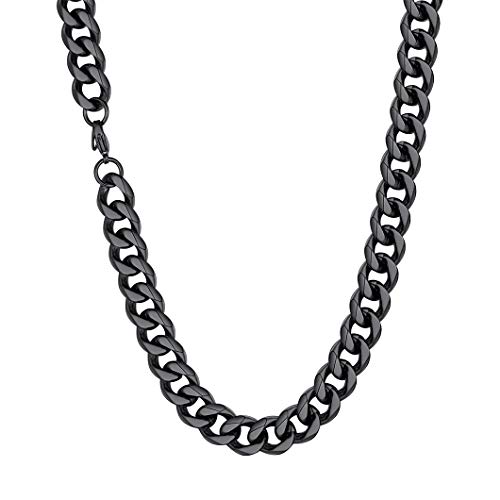 Richsteel 9mm Edelstahl herren Jungen kette 66cm kubanische collier für herren und männer Punk Panzerkette Halskette Cuban Link Chain für Freunden Ehemann Model von Richsteel