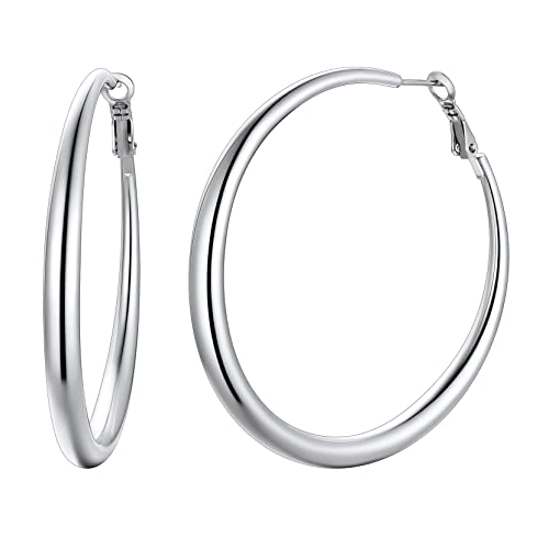 Richsteel Orecchini a cerchio da donna in acciaio inossidabile, diametro 30 mm/40 mm/60 mm/80 mm, cerchio grande alla moda, gioielli regalo per donne e ragazze von Richsteel