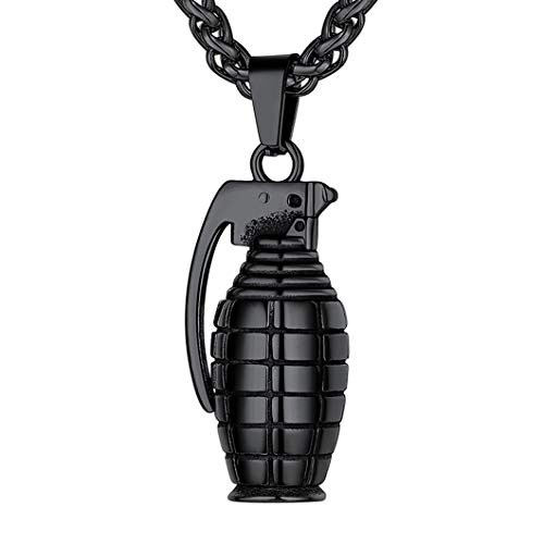 Richsteel Schwarz edelstahl Militär Handgranate Kette edelstahl schwarz Männeranhänger Charms Herren Modeschmuck für jeden Tag/Fashion Show von Richsteel