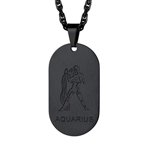 Richsteel Schwarz Herren Anhänger Sternzeichen Löwe Kette mit Geschenkebox für Damen Herren Männer Richsteel Schwarz Herren Anhänger Sternzeichen Löwe Kette mit Geschenkebox für Damen Herren Männer von Richsteel