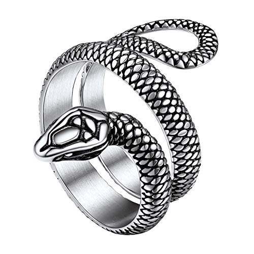 Richsteel Vintage Schlange Fingerring für Herren Männer Punk Gotik Schlangenring in Größe 62 Retro Verschlungener Schlangenring mit Geschenkebox für Geburtstag Valentinstag Richsteel Vintage Schlange Fingerring für Herren Männer Punk Gotik Schlangenring in Größe 62 Retro Verschlungener Schlangenring mit Geschenkebox für Geburtstag Valentinstag von Richsteel