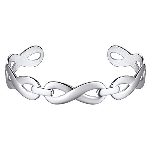 Richsteel Zierlicher Damen Mädchen Unendlichkeit Armband Metall Verstellbarer Unendlichkeit Armreif Offener Armbänder mit Geschenkebox für Hochzeit Verlorbung Richsteel Zierlicher Damen Mädchen Unendlichkeit Armband Metall Verstellbarer Unendlichkeit Armreif Offener Armbänder mit Geschenkebox für Hochzeit Verlorbung von Richsteel