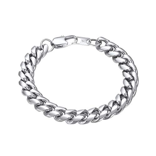 Richsteel edelsthal herren Panzer armband in 10mm breit 21cm lang jungen armschmuck als besten Valentinstaggeschenke/Vatertaggeschenke/Geburtstaggeschenke von Richsteel