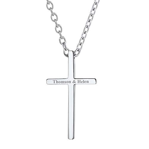 Richsteel personalisierte Kreuz Collier aus Edelstahl Kette mit Kreuz anhänger Herren Kette mit Anhänger Kreuz mit Schmuckbox für Männer von Richsteel