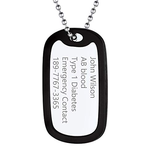 Richsteel personalisierter Dog Tag Anhänger Militär Armee Silikon Hundemarke Kette mit Geschenkebox für Valentinstag/Vatertag/Geburtstag von Richsteel