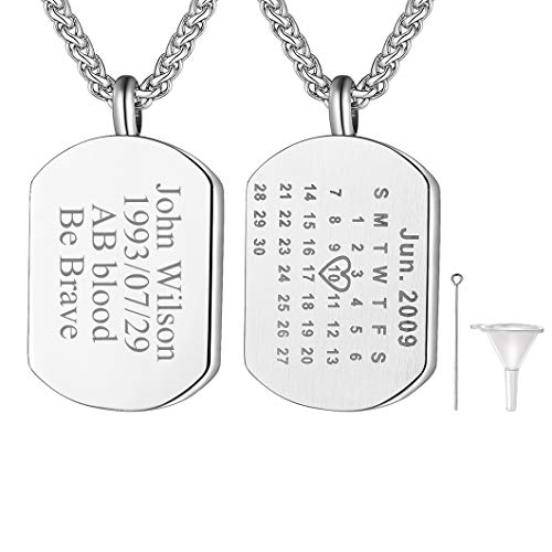 Richsteel personalisierter Silber Dog Tag Schmuck aus 316l Edelstahl als Memorial Schmuck für Kinder und Jugendlichen von Richsteel