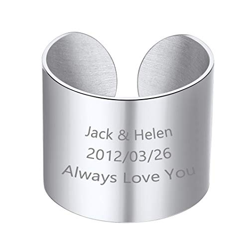 Richsteel personalisierter herren ring 17mm breit Bandring Hochgepolierter Ring Partnerring mit Geschenkebox für Freunden Ehemann von Richsteel