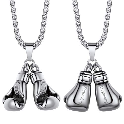 Richsteel Charm Boxhandschuh Kette für Herren, Hip pop Handschuhe Anhänger Halskette, Personalisierter Schmuck für Junge von Richsteel