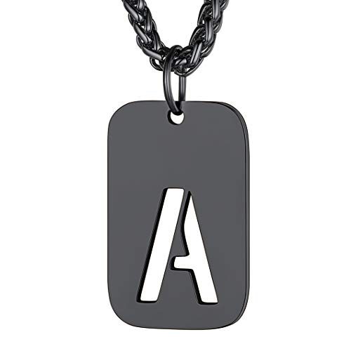 Richsteel vergoldeter Buchstabe anhänger Herren Damen Dog Tag anhänger Partnerkette Namenskette mit Geschenkebox von Richsteel