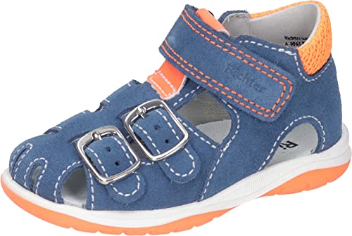 Richter Kinderschuhe Babel Sandale, Blue/neon orange, 19 EU von Richter