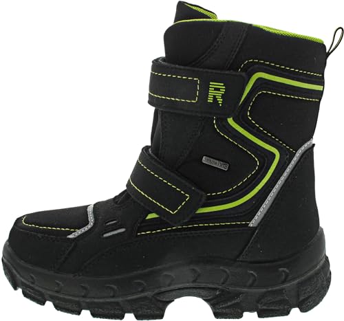 Richter Kinderschuhe Davos Schneestiefel, Black/Lime, 29 EU von Richter