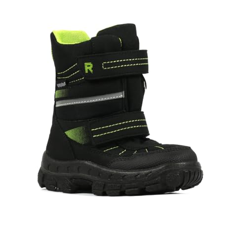 Richter Kinderschuhe Davos Schneestiefel, Black/Lime, 29 EU von Richter