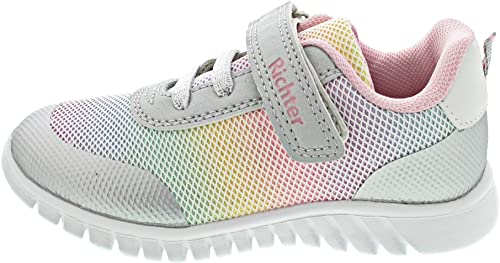 Richter Kinderschuhe Jungen Mädchen Wallaby Sneaker, Silver/White/Rainbow, 25 EU Weit von Richter