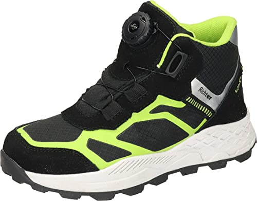 Richter Kinderschuhe Venture Straßen-Laufschuh, Black/Lime/Silver, 32 EU Weit von Richter